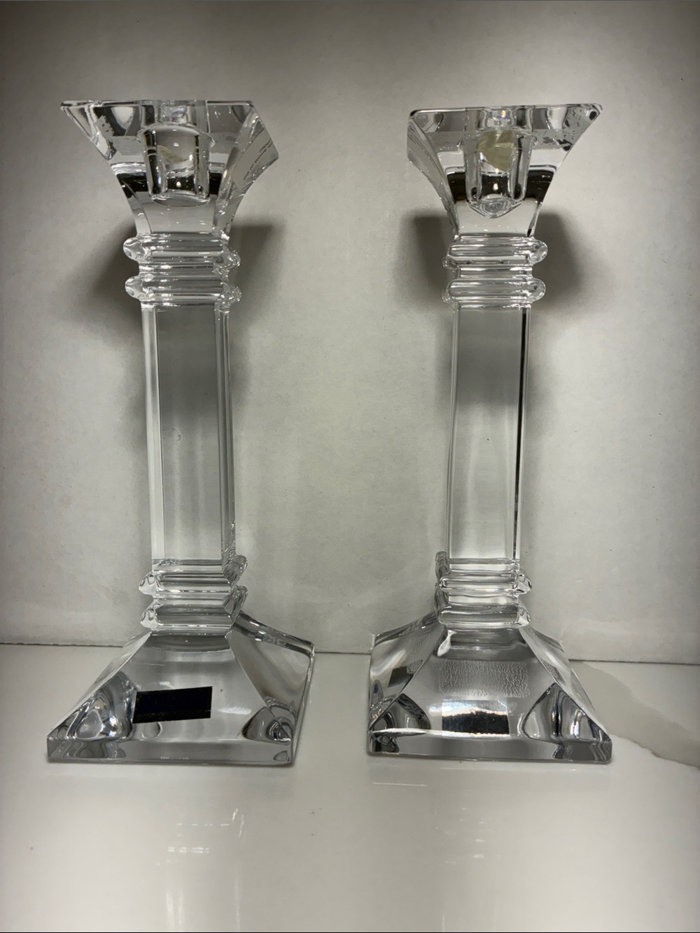 Marquise WATERFORD Clear Crystal Candlestick Pair -